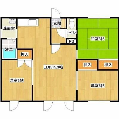 アイビーみその(3LDK/1階)の間取り写真