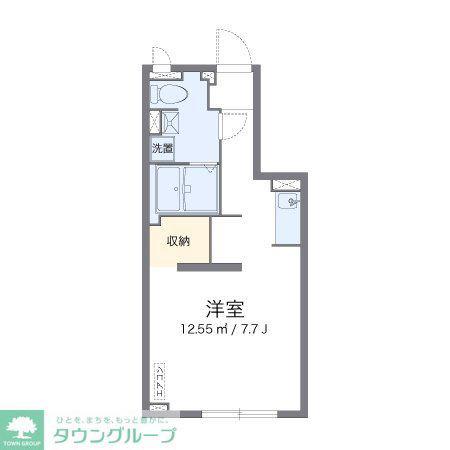 レオパレス先作イースト(ワンルーム/1階)の間取り写真