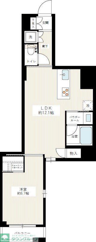 TRADIS浅草橋(1LDK/7階)の間取り写真