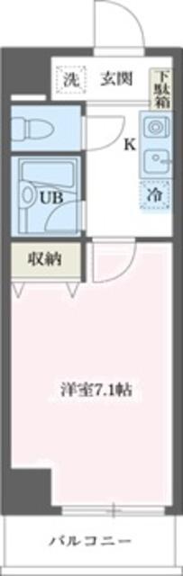 ルーク西早稲田(1K/8階)の間取り写真