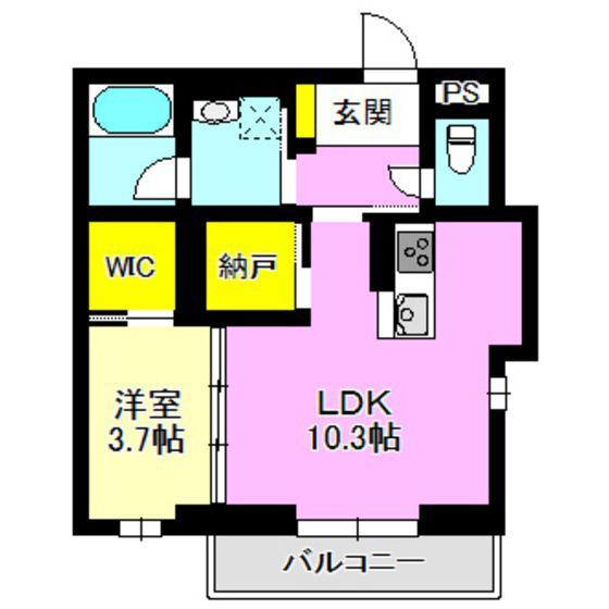 WISE USE II(1LDK/3階)の間取り写真