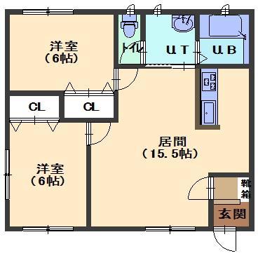 ガーデンASANO(2LDK/1階)の間取り写真