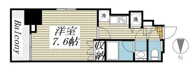 プレスタイル住吉(1K/3階)の間取り写真