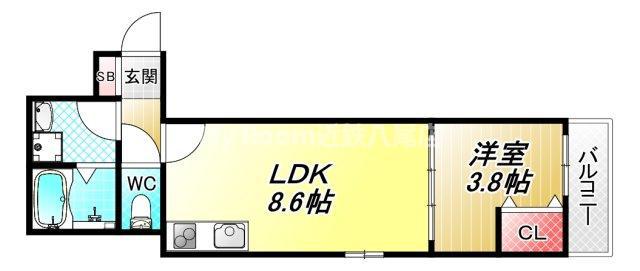 D PORTA ADORABLE(1LDK/3階)の間取り写真