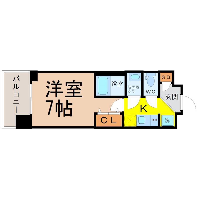 エステムコート名古屋栄プレシャス(1K/12階)の間取り写真