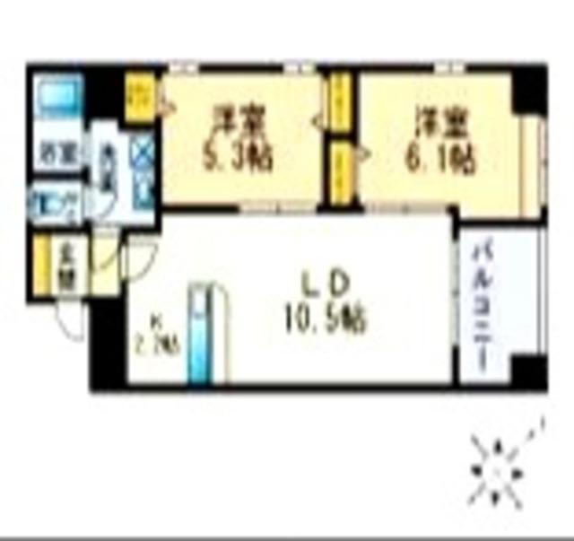エトゥール博多駅前(2LDK/3階)の間取り写真