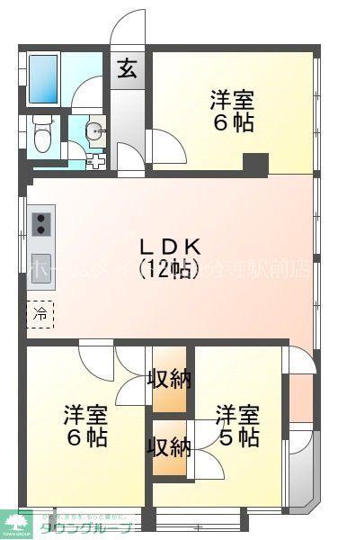 フレア443(3LDK/5階)の間取り写真
