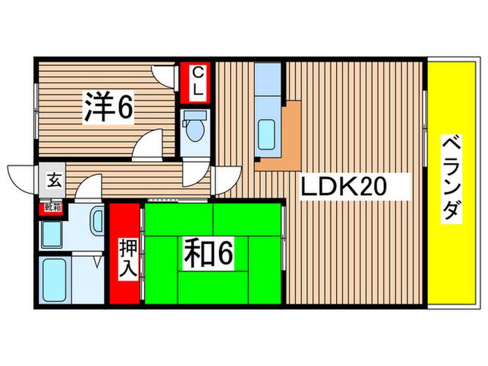 パークヒルズ天水(2LDK/1階)の間取り写真