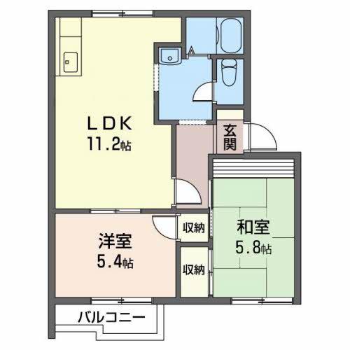 ファミールカーサ(3DK/1階)の間取り写真
