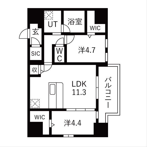 スプランディッドX(2LDK/2階)の間取り写真