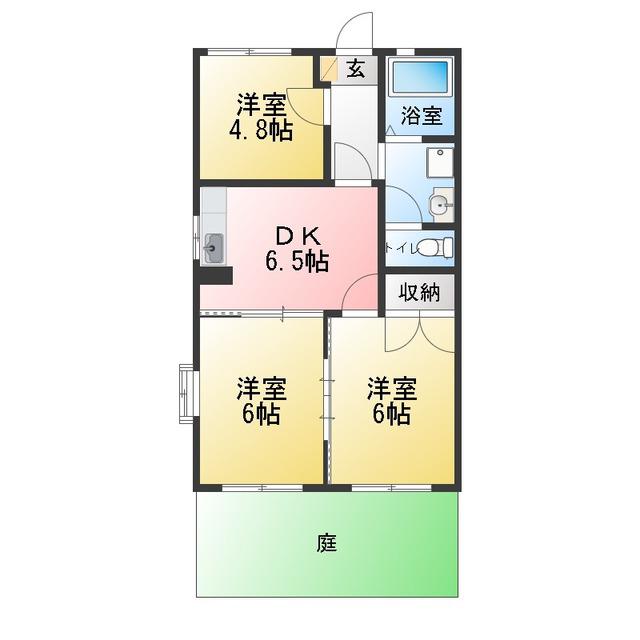 グランパルク(3DK/1階)の間取り写真