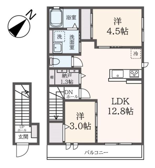 エストグローヴ(2LDK/1階)の間取り写真