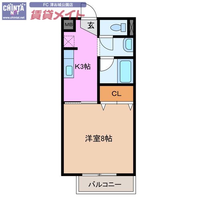 サープラスYM(1K/2階)の間取り写真