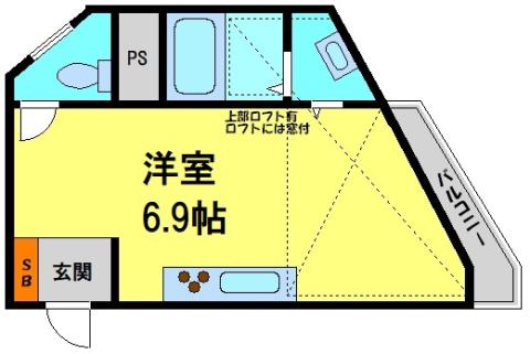 吉永ビル鼓が滝駅前(1K/4階)の間取り写真