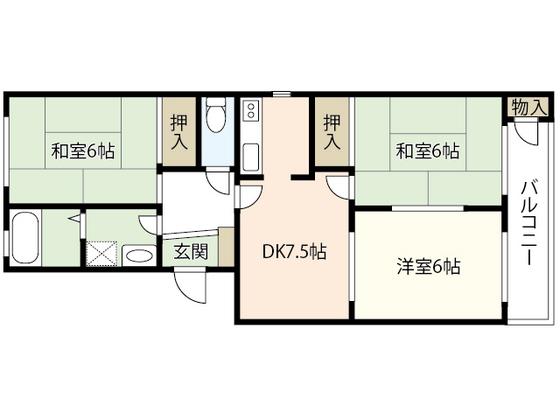 第2イシダビル(3DK/3階)の間取り写真