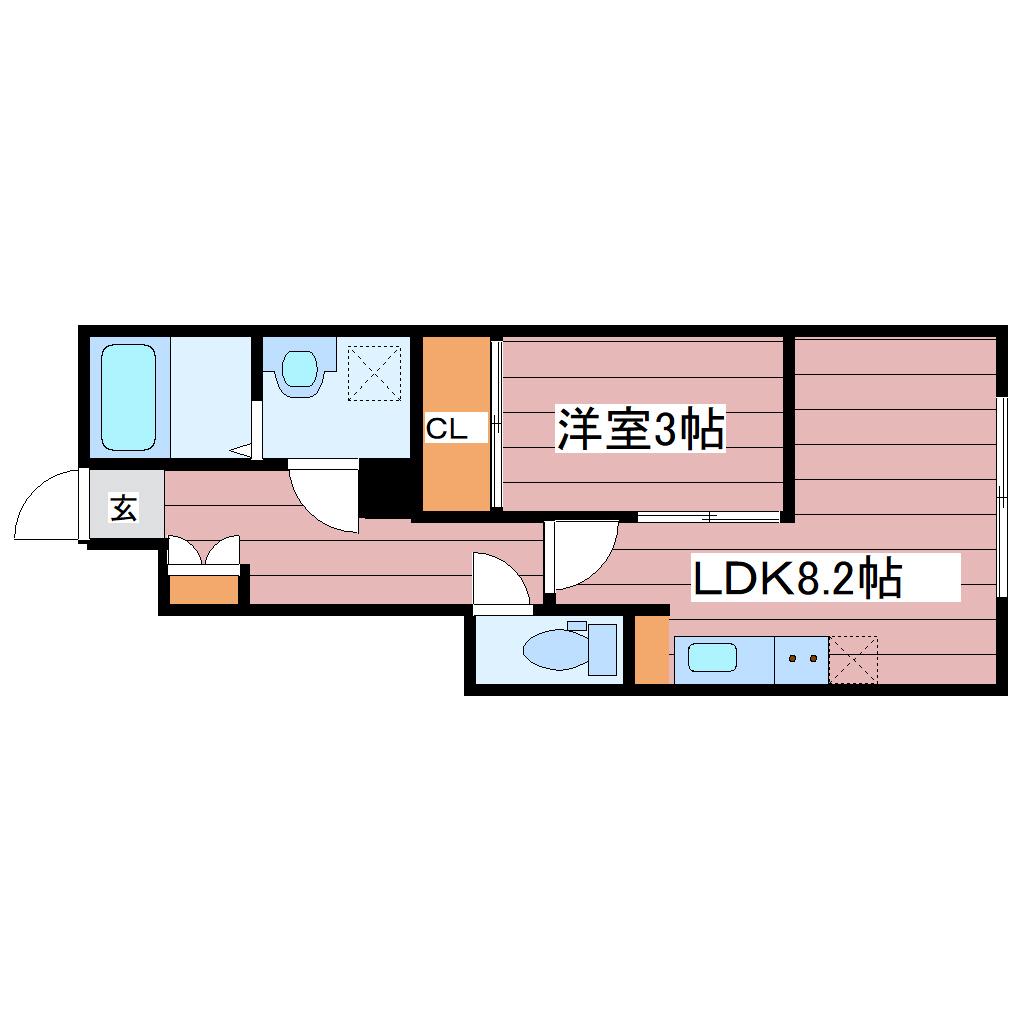 NORI(1LDK/1階)の間取り写真