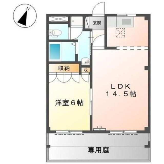 ヴィヴァーチェ(1LDK/1階)の間取り写真