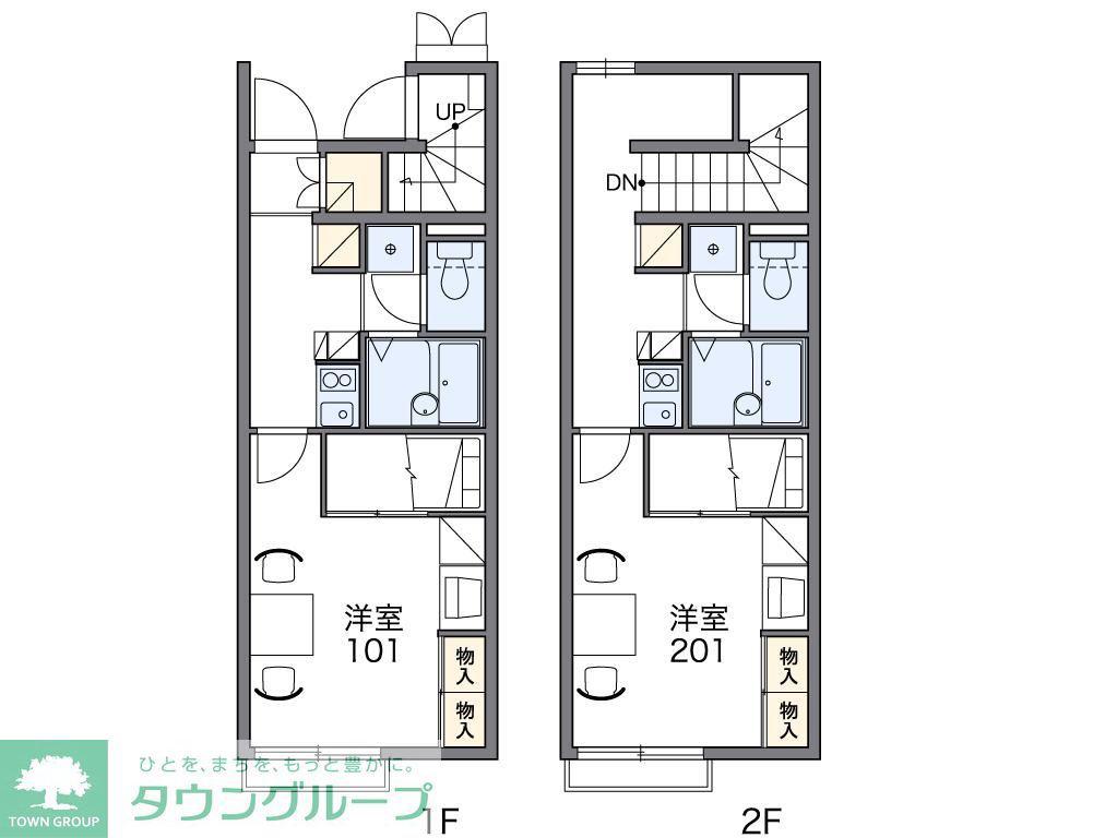 レオパレスベルウィング 37153(1K/2階)の間取り写真