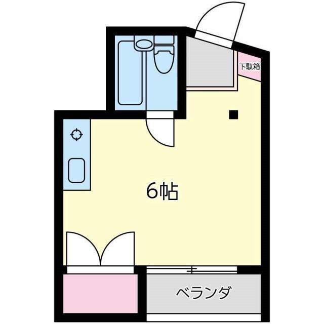 ハイツ駿河台(ワンルーム/2階)の間取り写真