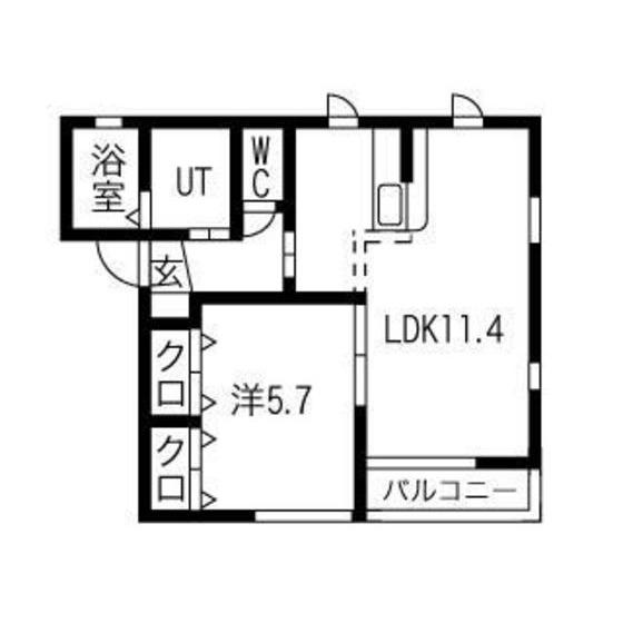 ベルヴィル深田台(1LDK/2階)の間取り写真