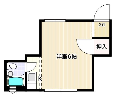 第一末廣ビル(1K/4階)の間取り写真