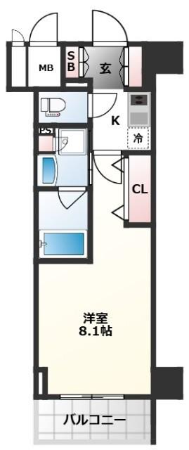 レジディア千駄木(1K/2階)の間取り写真