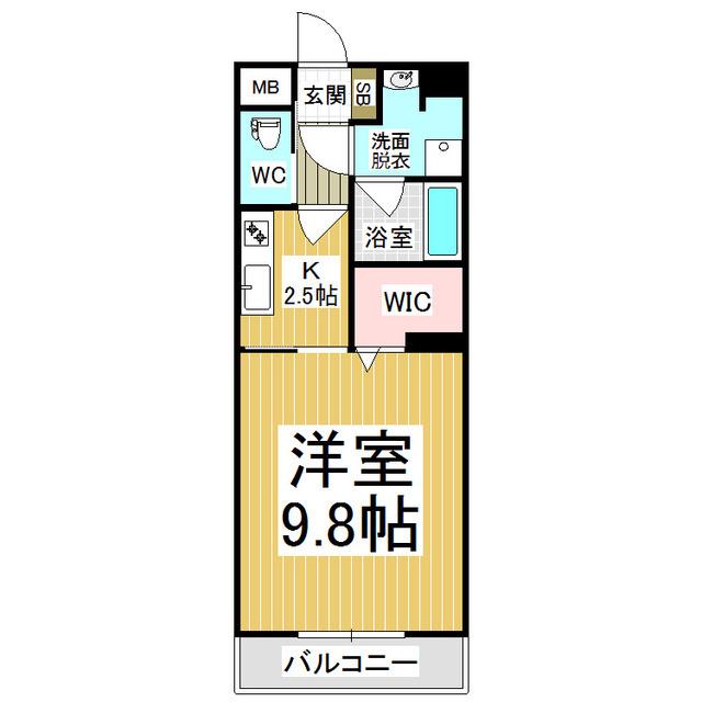 コンフォーティア広丘(1K/3階)の間取り写真