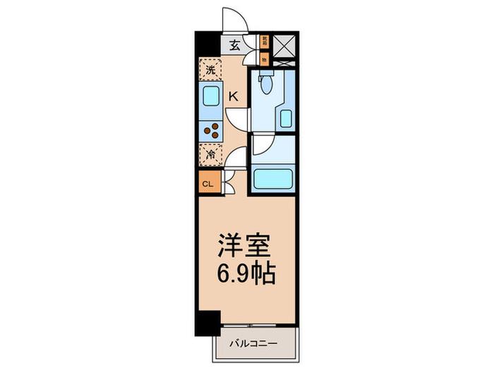 コンフォリア三宿(1K/5階)の間取り写真