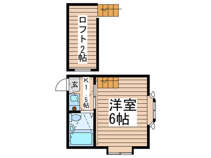 シティハイツ津田沼(1K/1階)の間取り写真