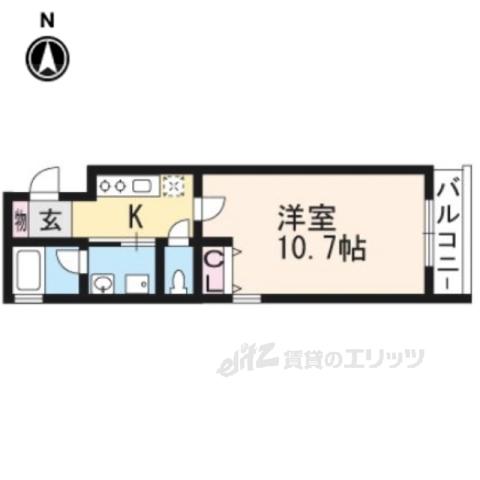 ソフィアブリュー御所南(1K/4階)の間取り写真