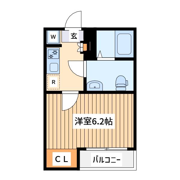 カインドネス小田急相模原サウス(1K/1階)の間取り写真