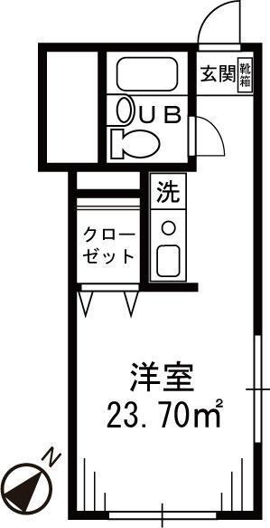 オーシャンヒルズ東山(ワンルーム/3階)の間取り写真