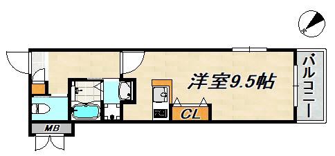 ワコーレヴィータ須磨飛松町(ワンルーム/3階)の間取り写真