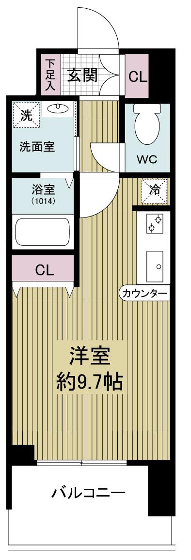 グランカーサ梅田北(1K/4階)の間取り写真
