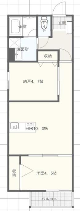 LEROY千里山(1SLDK/1階)の間取り写真