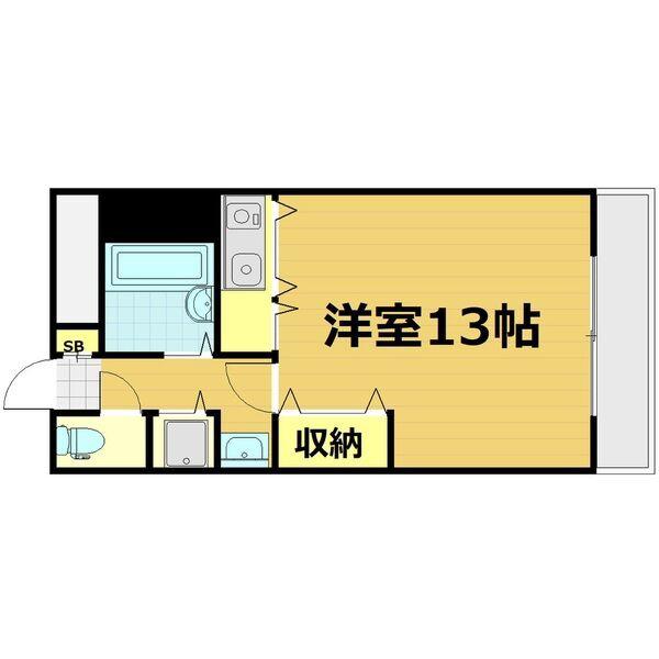 シャトレ豊津II(ワンルーム/4階)の間取り写真