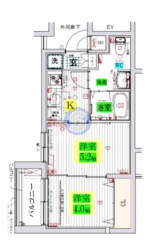 MJC京都西大路I(2K/2階)の間取り写真