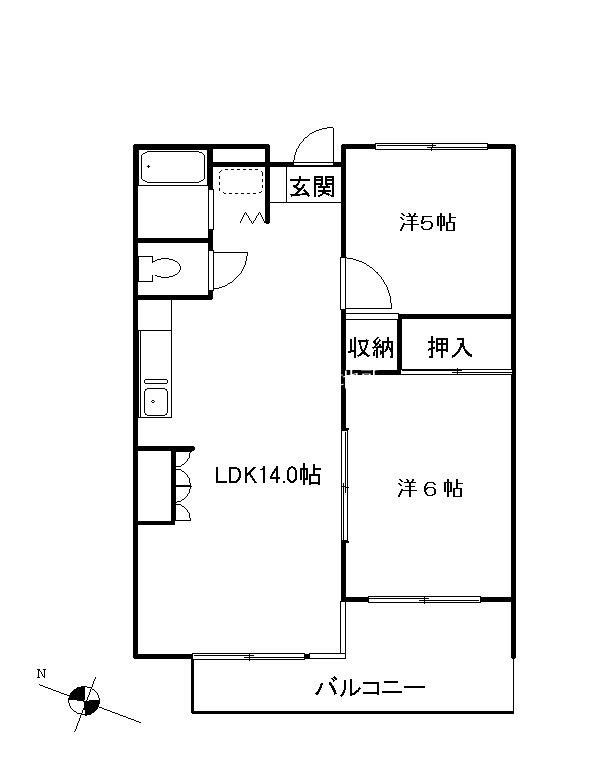セトル本郷台I(2LDK/1階)の間取り写真