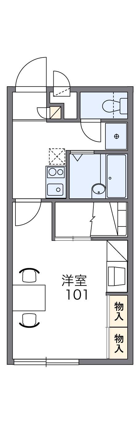 レオパレスフラワー三木(1K/1階)の間取り写真