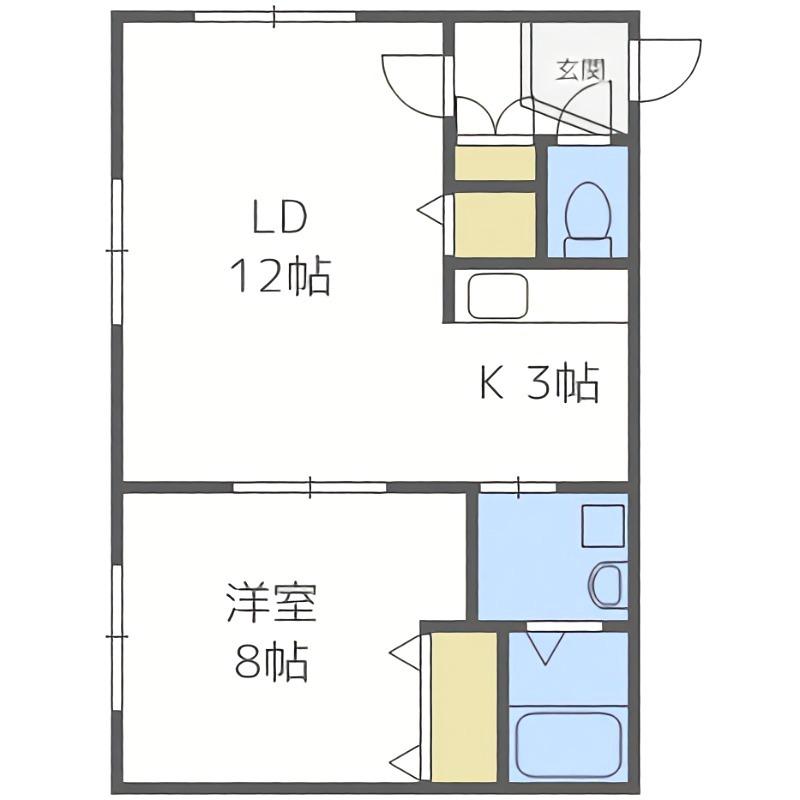 AKT月寒中央(1LDK/5階)の間取り写真