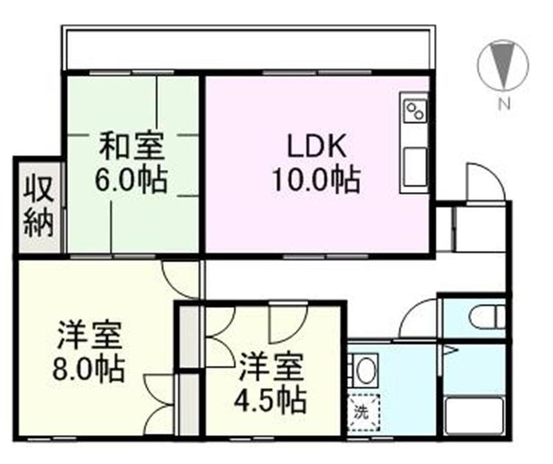 ハイムリュウ(3LDK/2階)の間取り写真