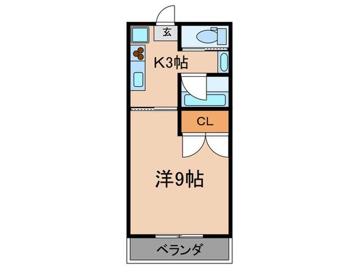 ハイツ甲子園イトウ(1K/2階)の間取り写真