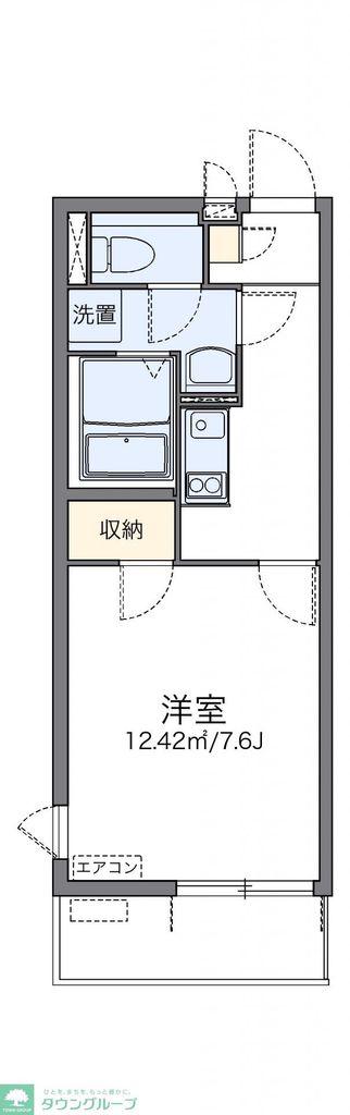 レオネクストさく2(1K/4階)の間取り写真