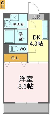 アプリ1(1DK/2階)の間取り写真
