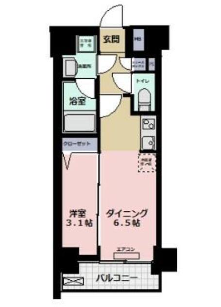 YIELD 王子神谷(1DK/1階)の間取り写真
