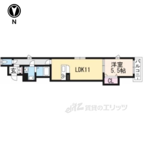 シャーメゾン二条城南(1LDK/4階)の間取り写真