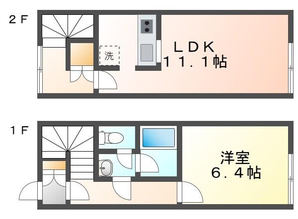 レオネクストヒルサイド石山(1LDK/1階)の間取り写真