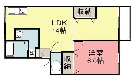 プレジール栄(1LDK/2階)の間取り写真
