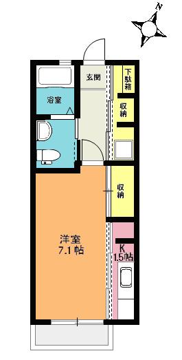 SHMフォレスト桶川(1K/2階)の間取り写真