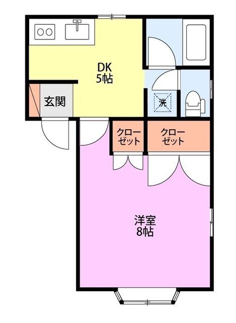 サニーサイドハイツ(1DK/1階)の間取り写真
